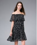 Off-the-shoulder Silk Chiffon Dress